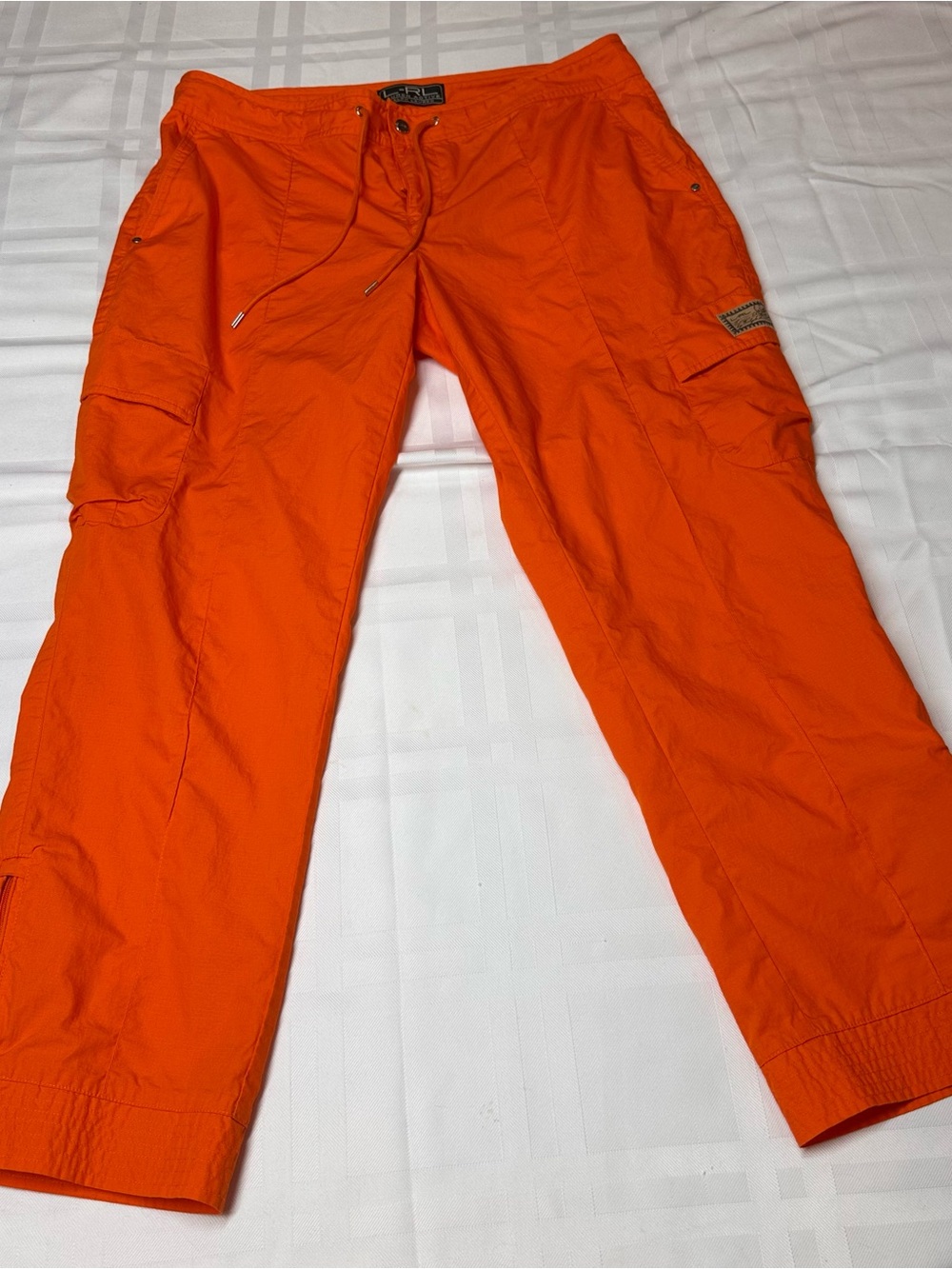 Lauren Active Ralph Lauren Orange Utility Cargo Pants Sz 8
